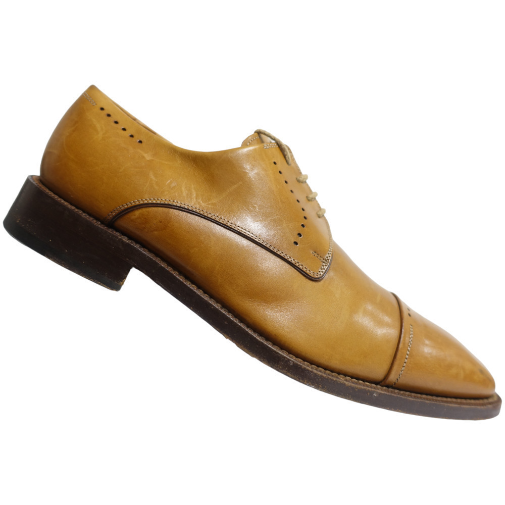 FRATELLI BORGIOLI Men Dress Shoes Cap-Toe Brown Leather Italy 11M,US/10.5UK/45E